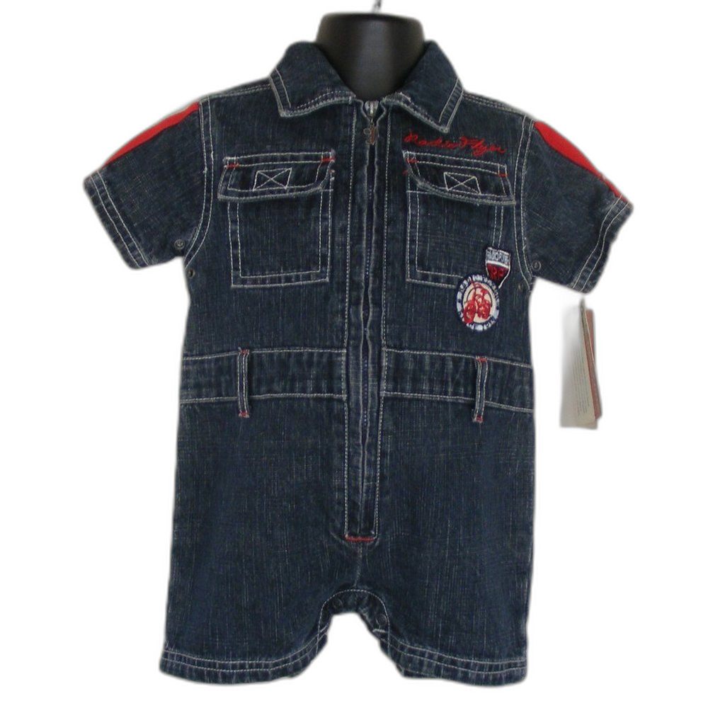 new! RADIO FLYER Denim Jumpsuit/Short-alls 6-9mo, short sleeves